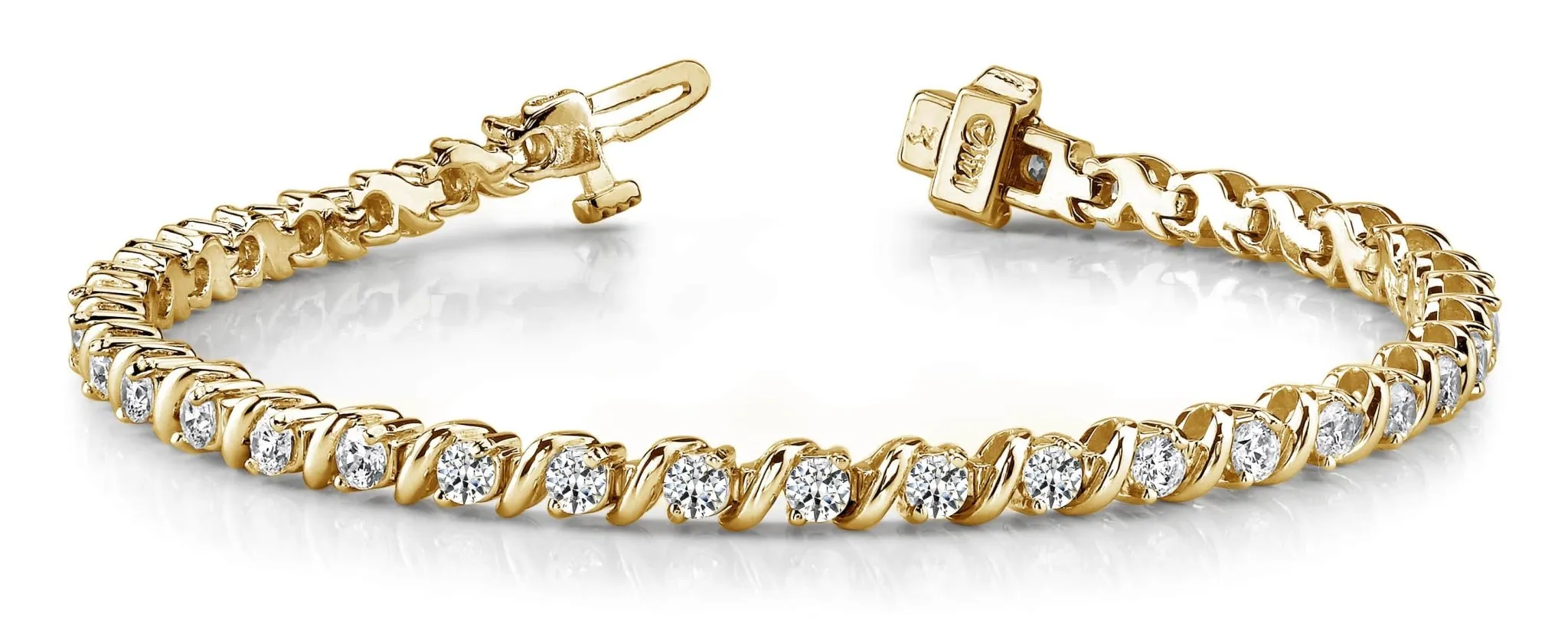 Wavy Hood Link Lab-Grown Diamond Tennis Bracelet with 6.00 ct.(finished) 3.75mm