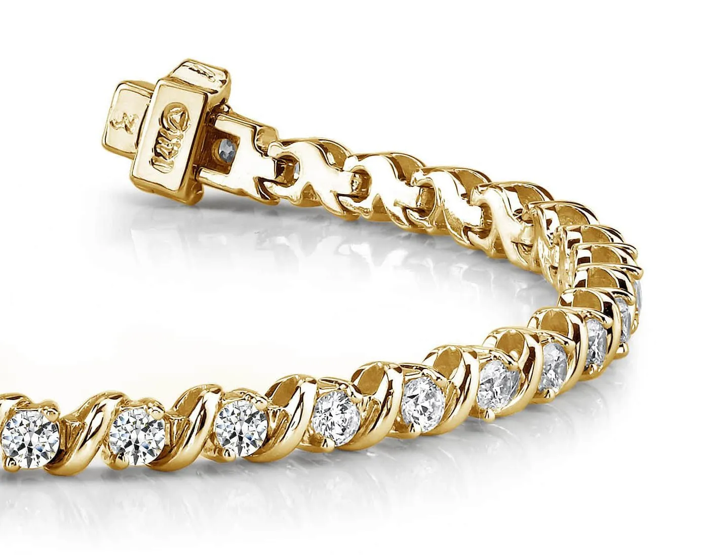 Wavy Hood Link Lab-Grown Diamond Tennis Bracelet with 6.00 ct.(finished) 3.75mm