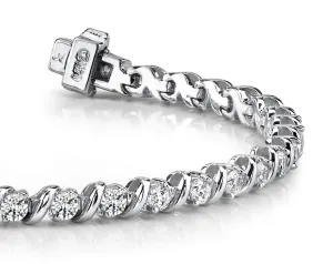 Wavy Hood Link Lab-Grown Diamond Tennis Bracelet with 6.00 ct.(finished) 3.75mm