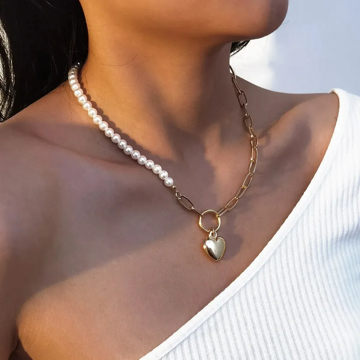 Wedding Party Jewelry Long Black Ribbon Choker Necklace For Women Elegant White Imitation Pearl Beach Vacation Necklaces