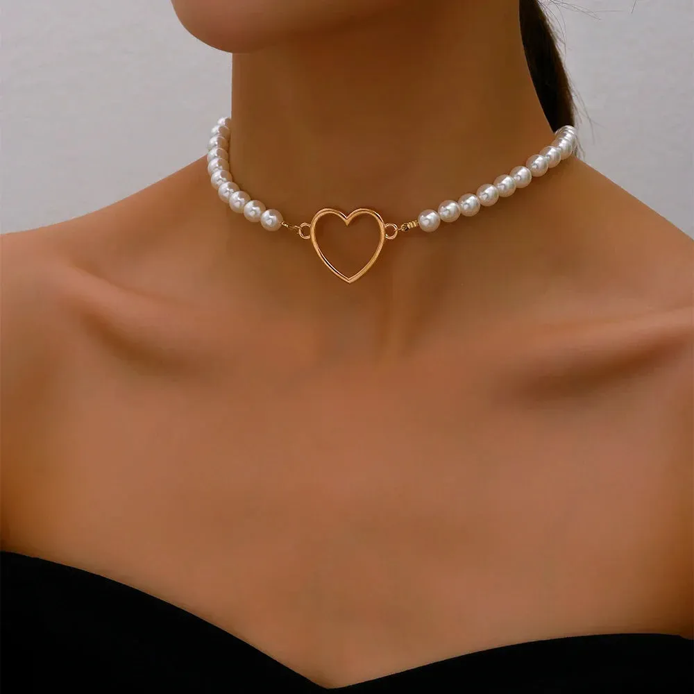 Wedding Party Jewelry Long Black Ribbon Choker Necklace For Women Elegant White Imitation Pearl Beach Vacation Necklaces
