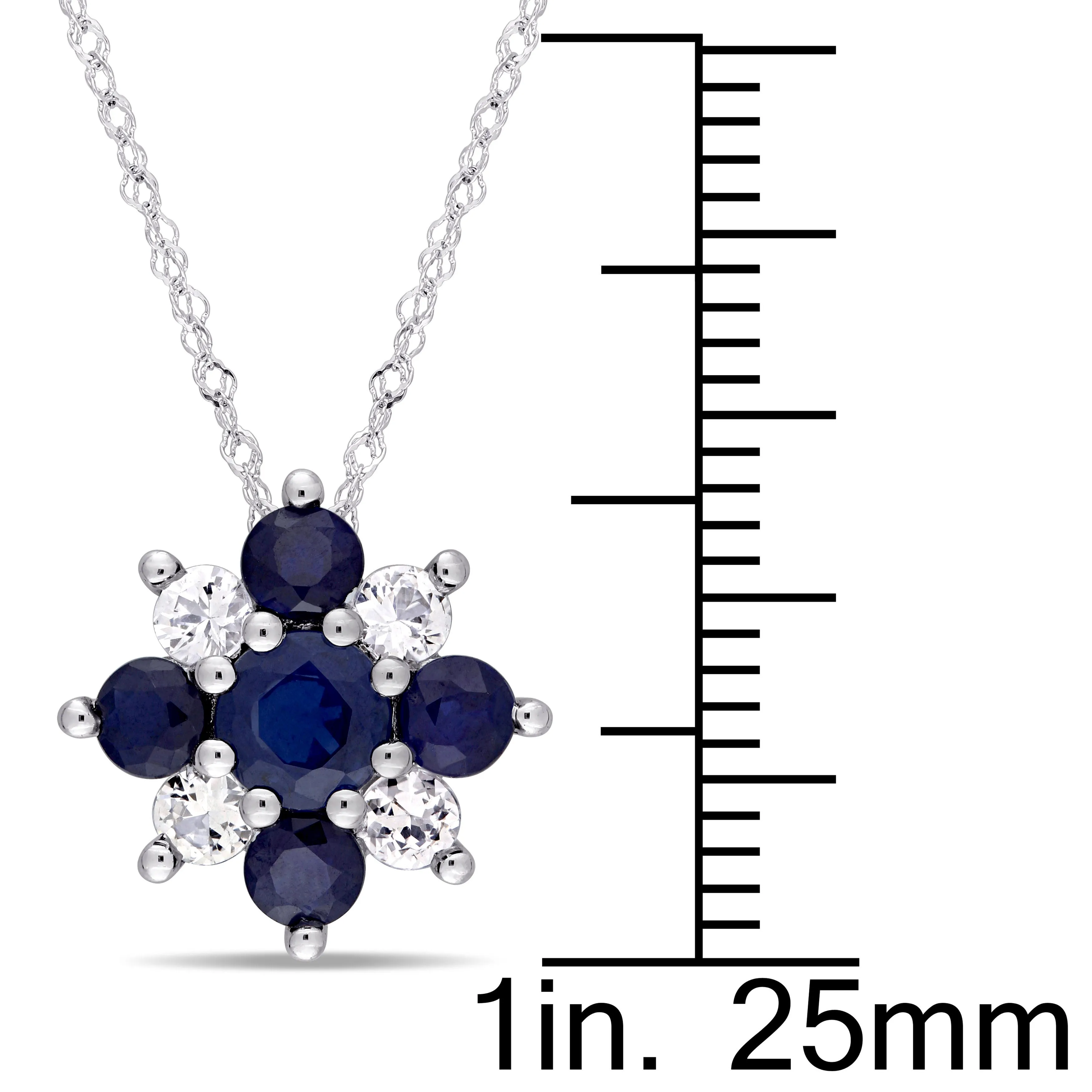 White and Blue Sapphire Pendant