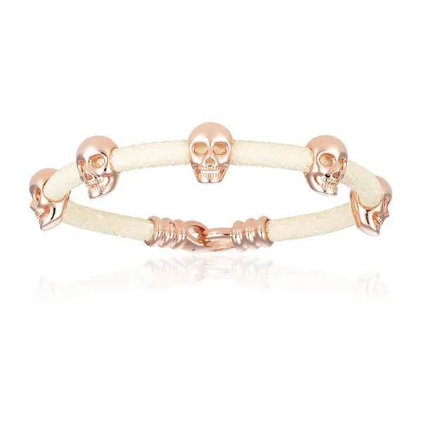 White Bracelets and Pink Gold Gift Idea for Her