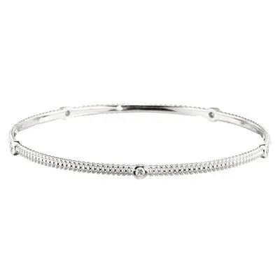 White Gold Diamond Stackable Bracelet Bangle