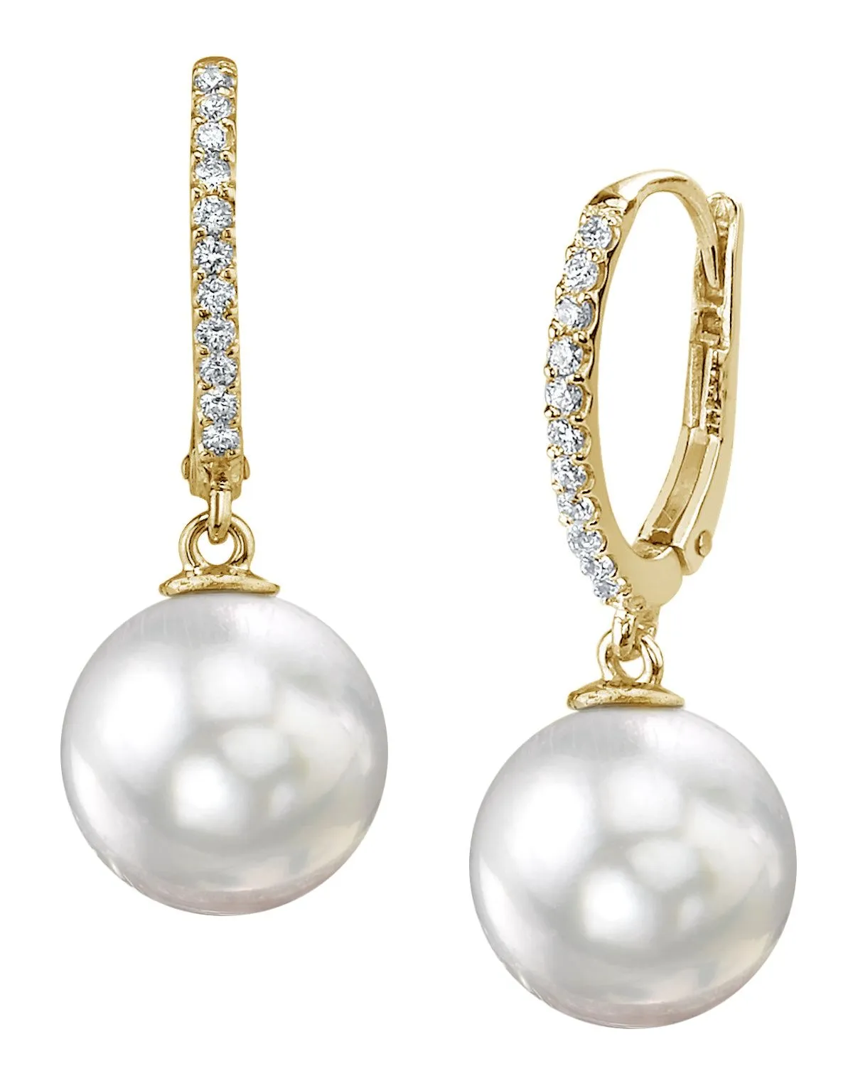 White South Sea Pearl & Diamond Metropolis Dangle Earrings