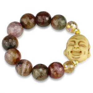 Women's Bracelets - LO3786 - Gold White Metal Bracelet with