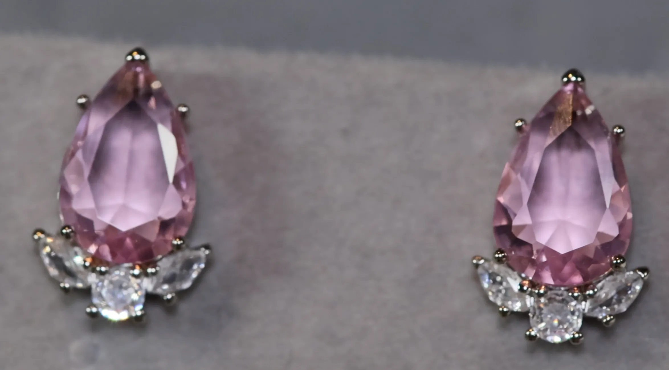 Womens Ear Studs | Pear Shape Earrings | Teardrop Earrings | Pink Diamond Earrings | Teardrop Earrings | Womens Earrings | Stud Earrings