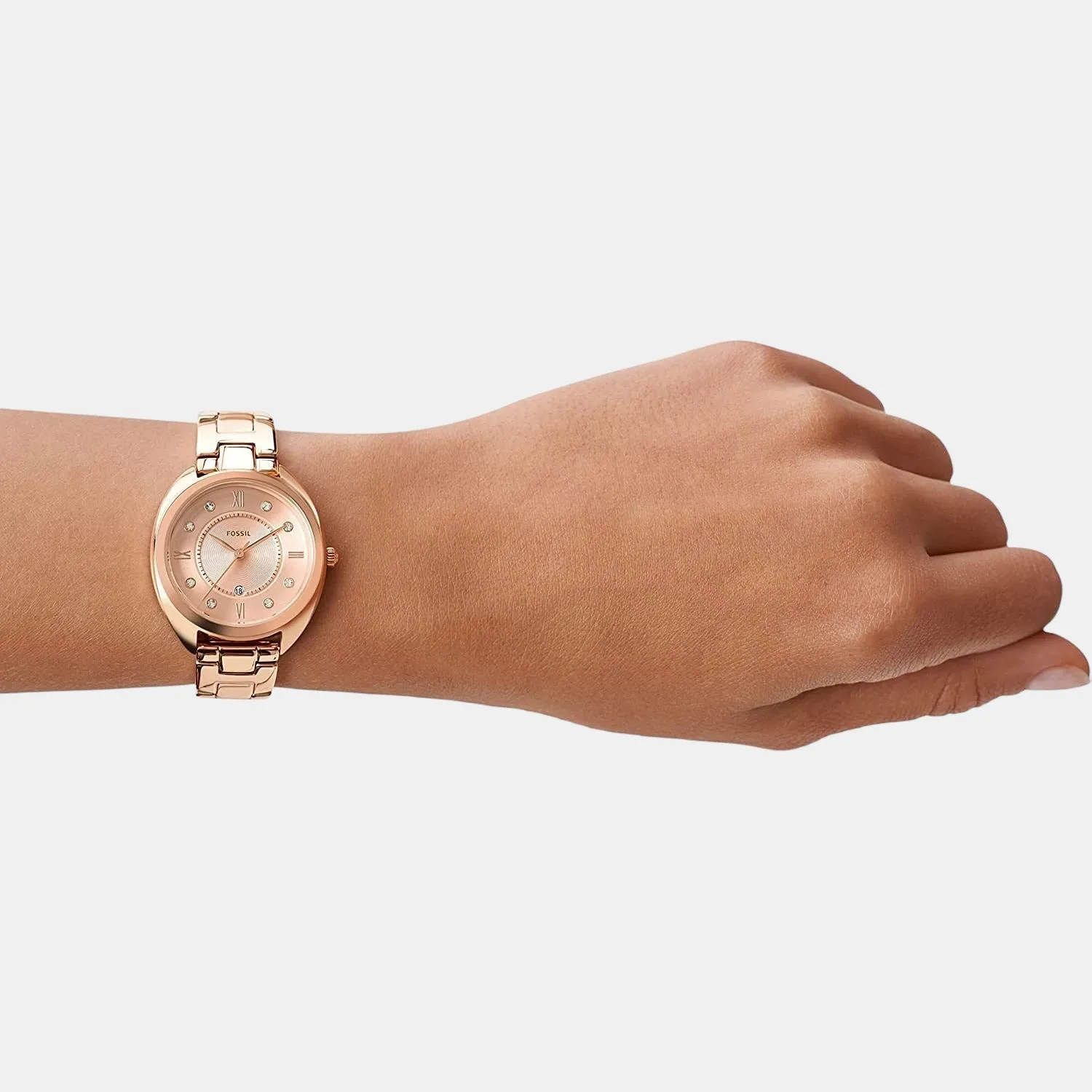 Women's Rose Gold Analog Stainless Steel Watch ES5070