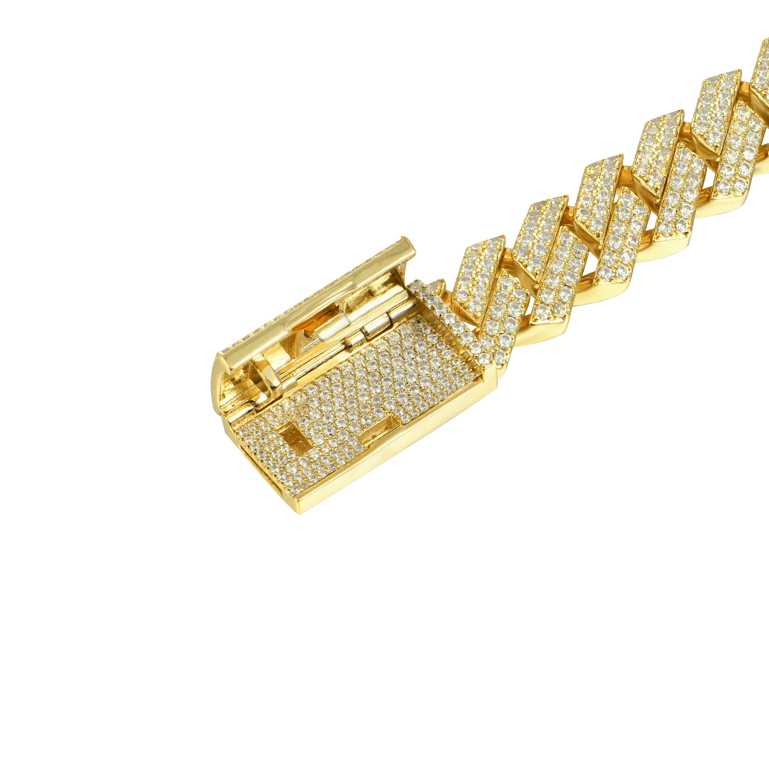 Women's Round Cut Prong Cuban Link Bracelet - 12mm