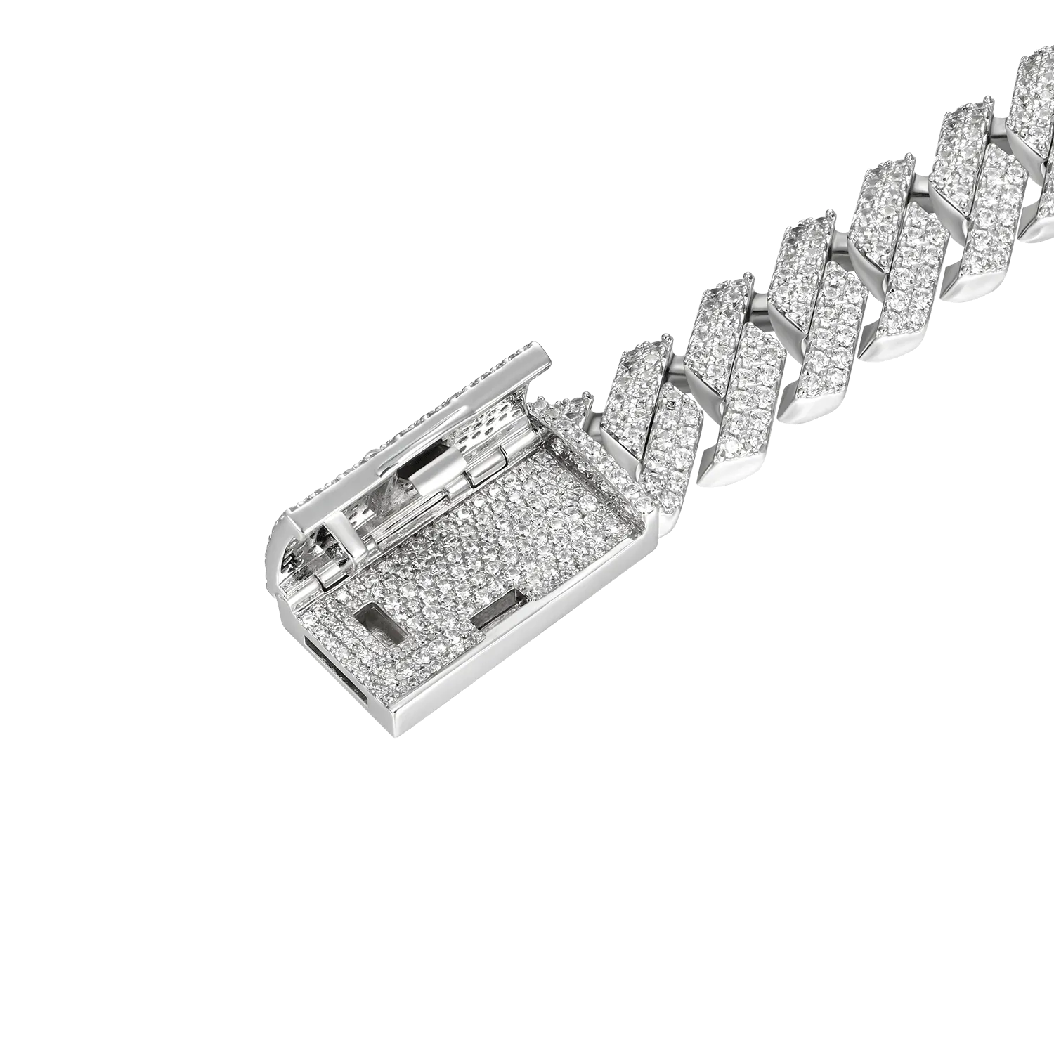 Women's Round Cut Prong Cuban Link Bracelet - 12mm