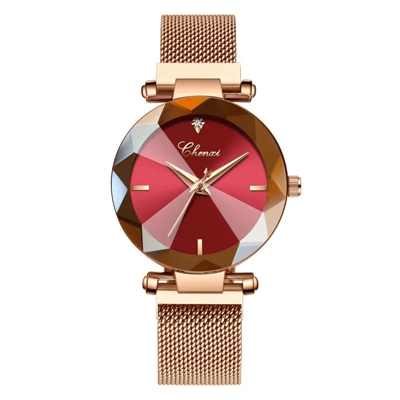 Women's Stylish Diamond Dial Watch