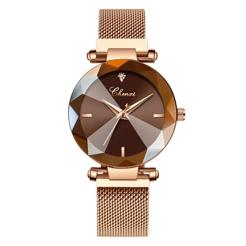 Women's Stylish Diamond Dial Watch