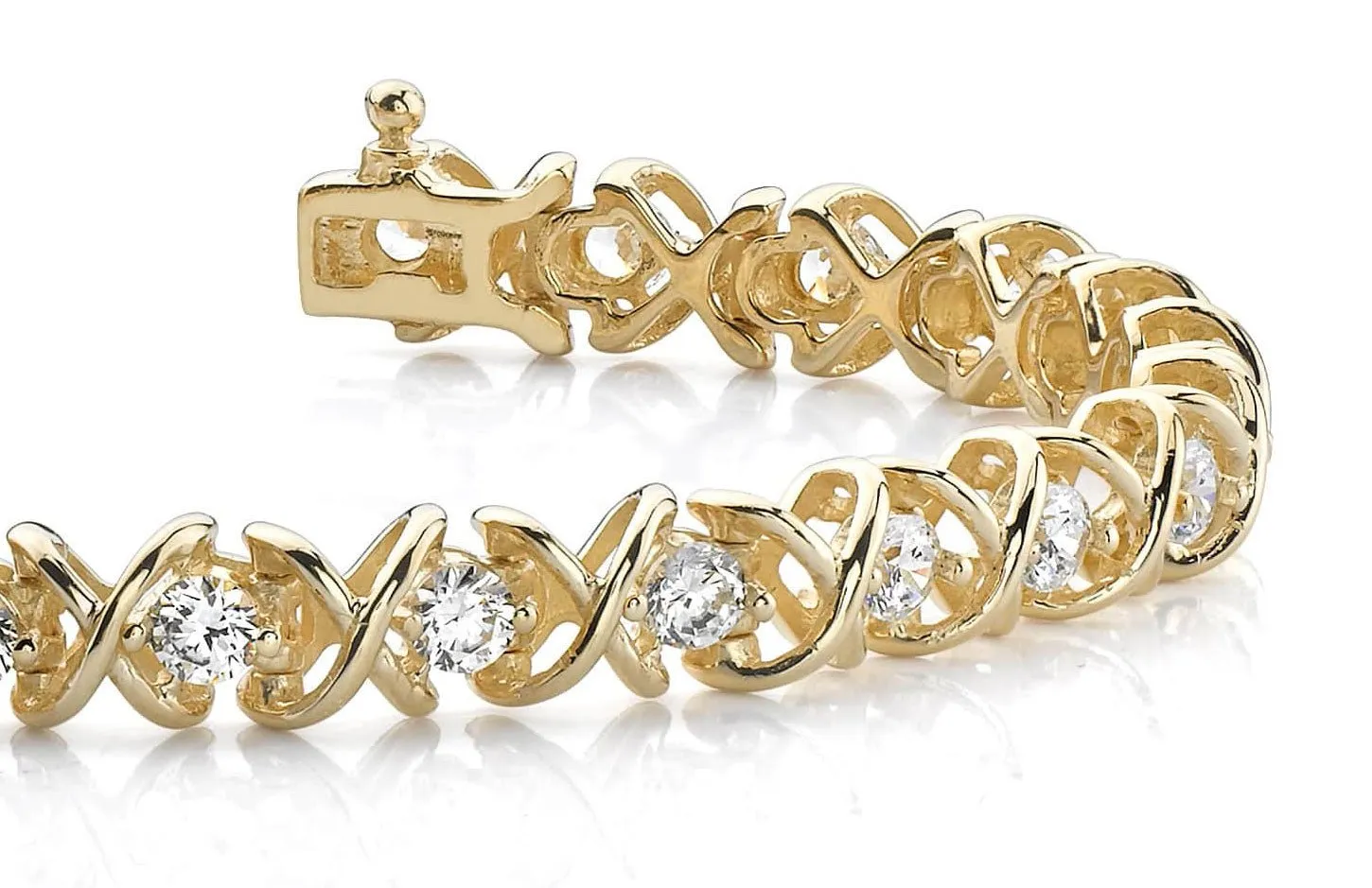 X Link Diamond Tennis Diamond Bracelet with 1.11 ct.(finished) 1.8mm