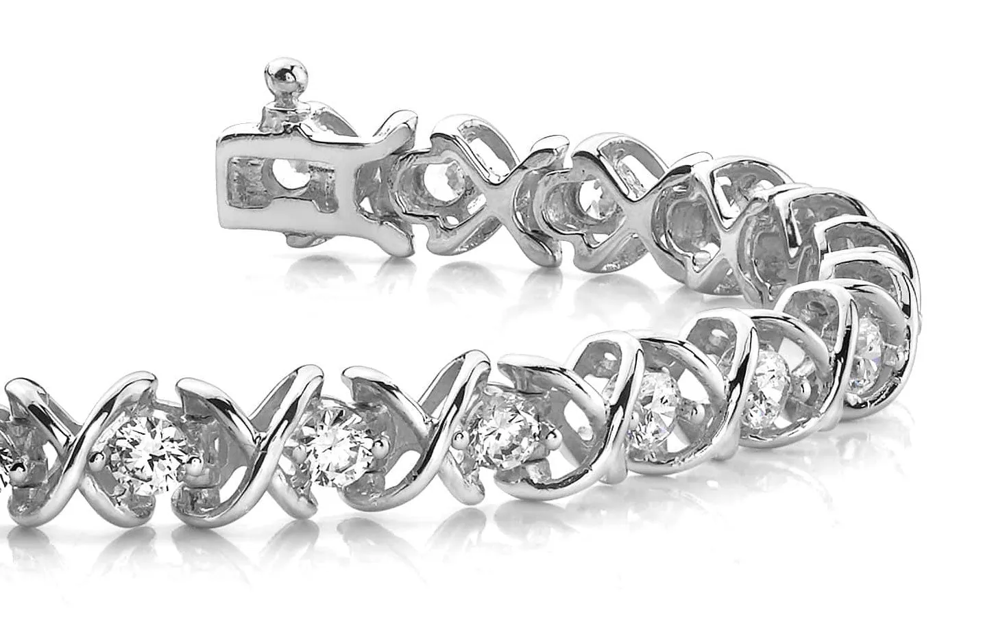 X Link Diamond Tennis Diamond Bracelet with 1.11 ct.(finished) 1.8mm
