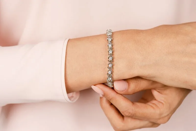 X Link Diamond Tennis Lab-Grown Diamond Bracelet with 4.00 ct.(finished) 3.8mm