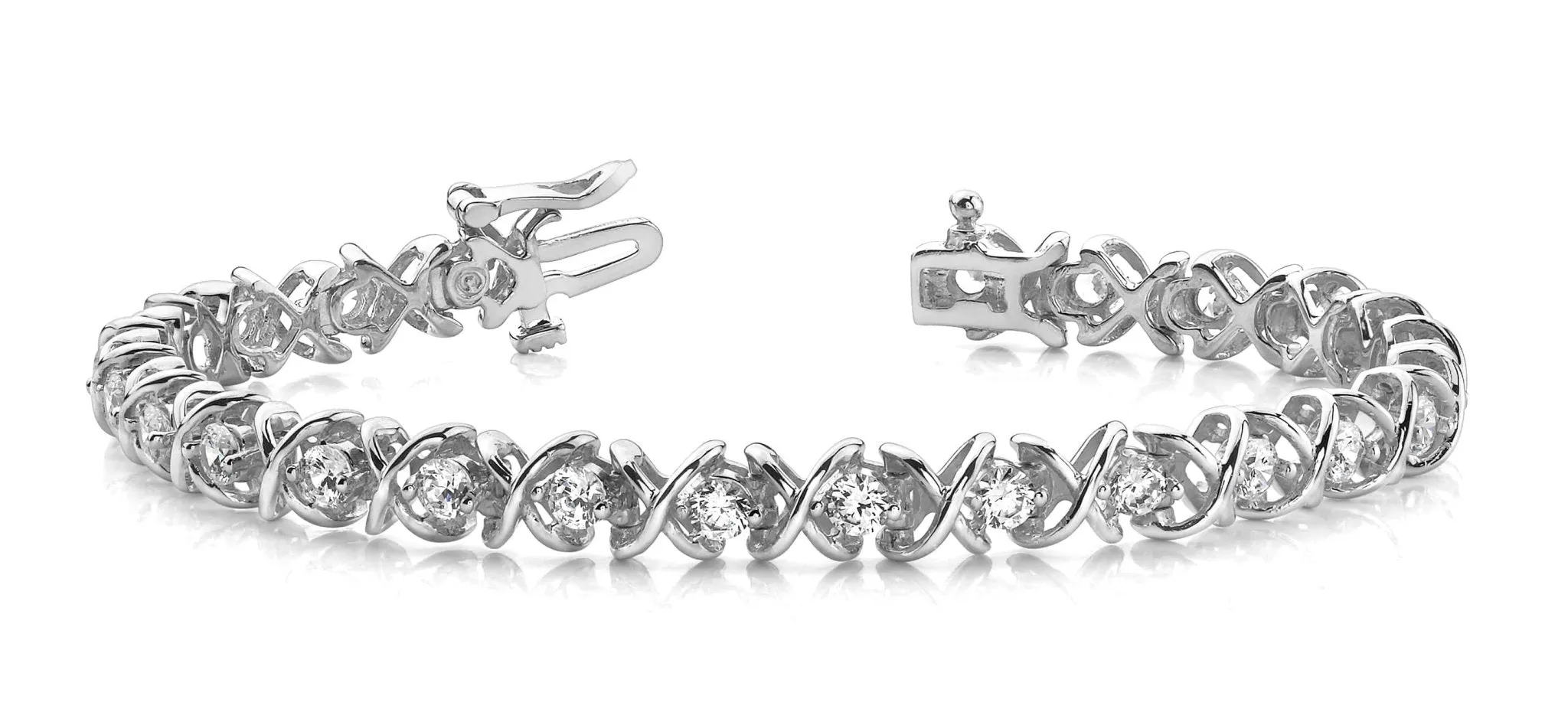 X Link Diamond Tennis Lab-Grown Diamond Bracelet with 4.00 ct.(finished) 3.8mm