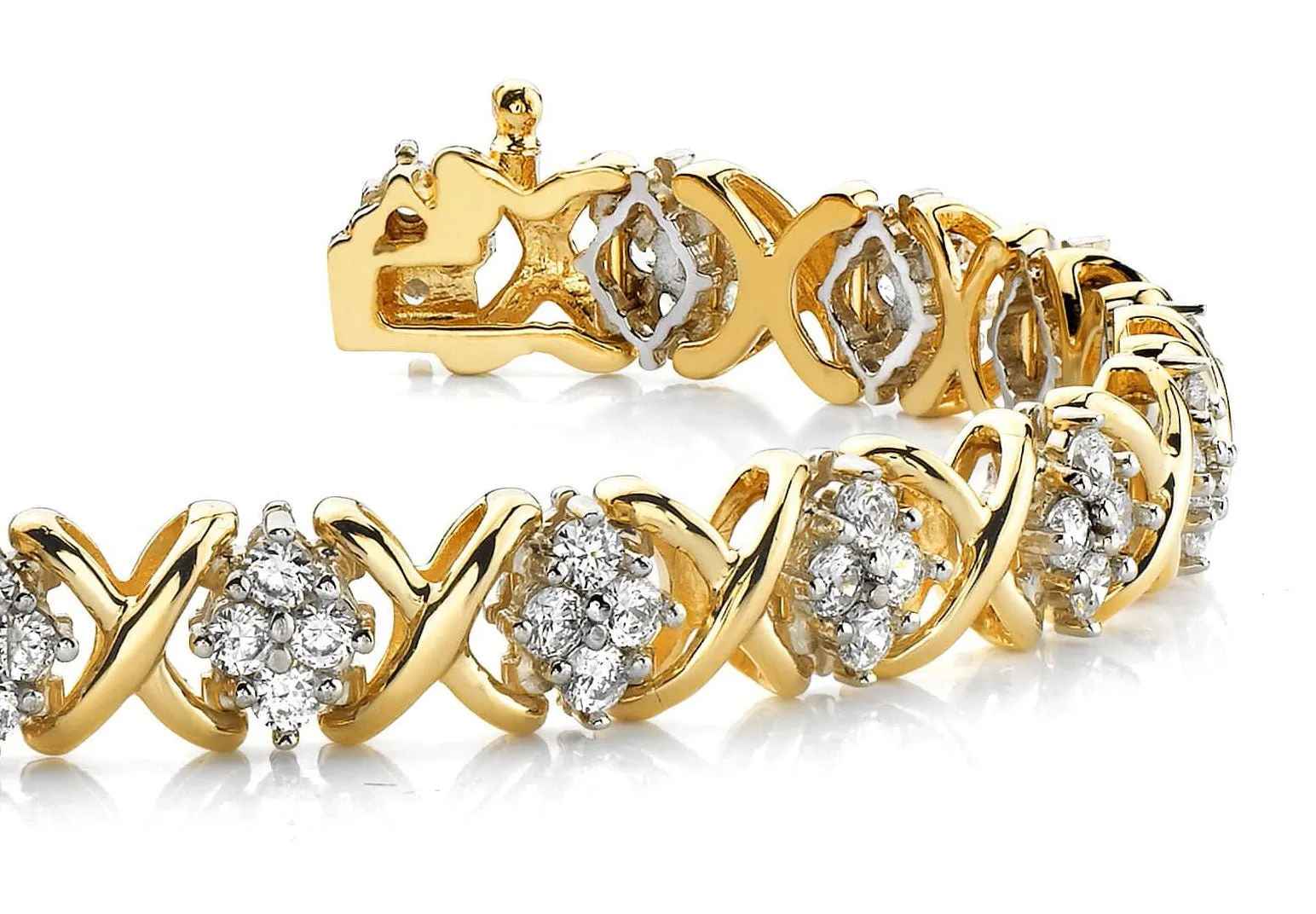 X Quad Diamond Bracelet with 2.05 ct.(finished) 1.9mm