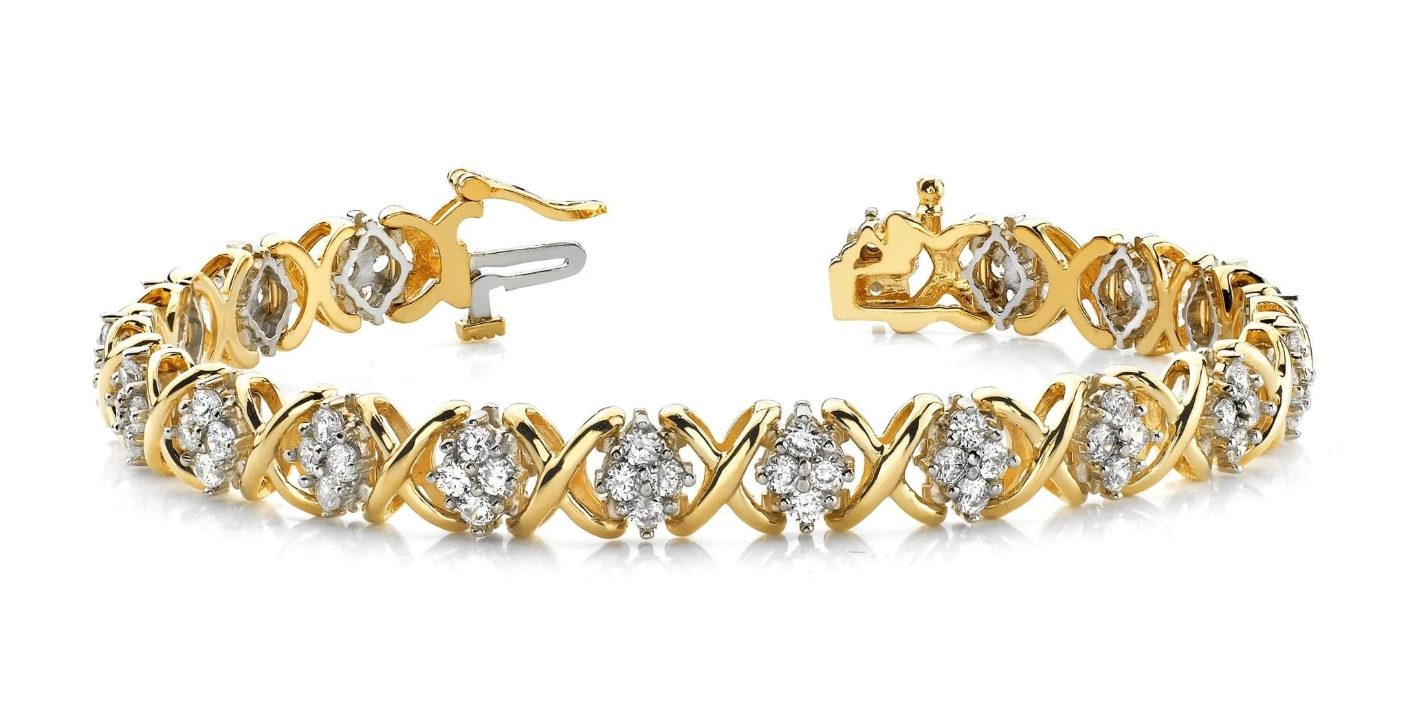 X Quad Diamond Bracelet with 2.05 ct.(finished) 1.9mm