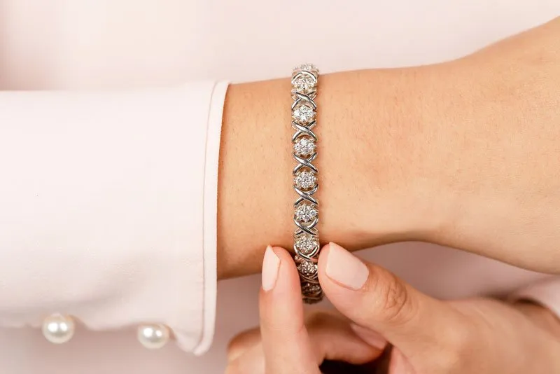 X Quad Diamond Bracelet with 2.05 ct.(finished) 1.9mm