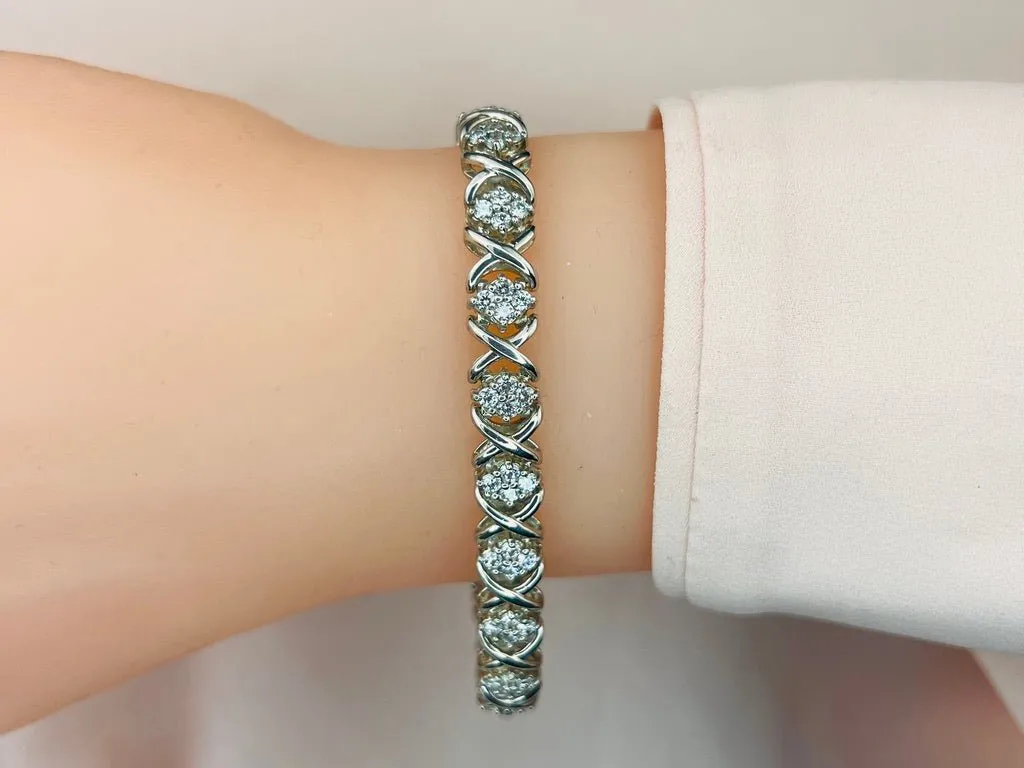X Quad Diamond Bracelet with 2.05 ct.(finished) 1.9mm