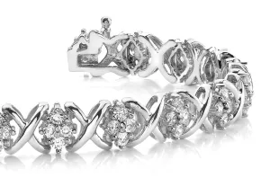 X Quad Diamond Bracelet with 2.05 ct.(finished) 1.9mm