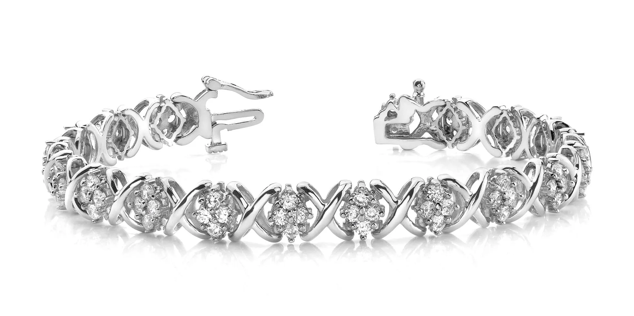 X Quad Diamond Bracelet with 2.05 ct.(finished) 1.9mm