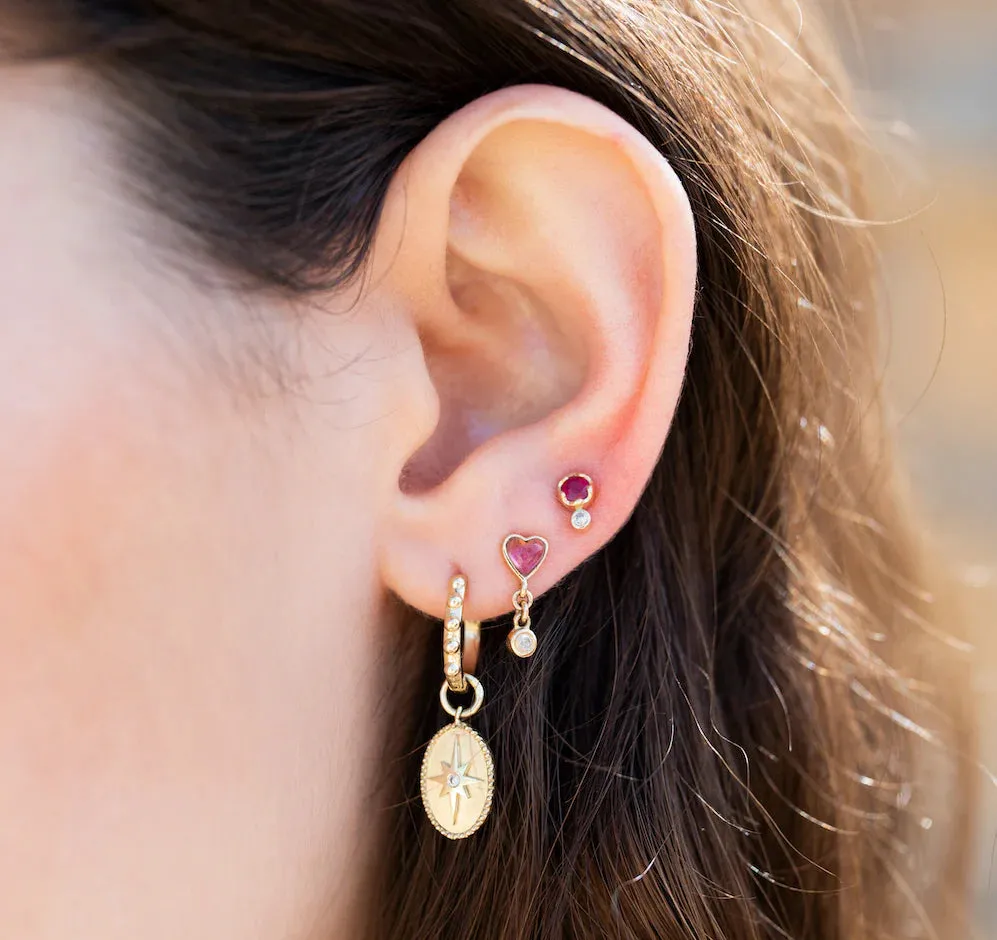 Zahava Heirlooms Ruby Diamond Earrings (July)