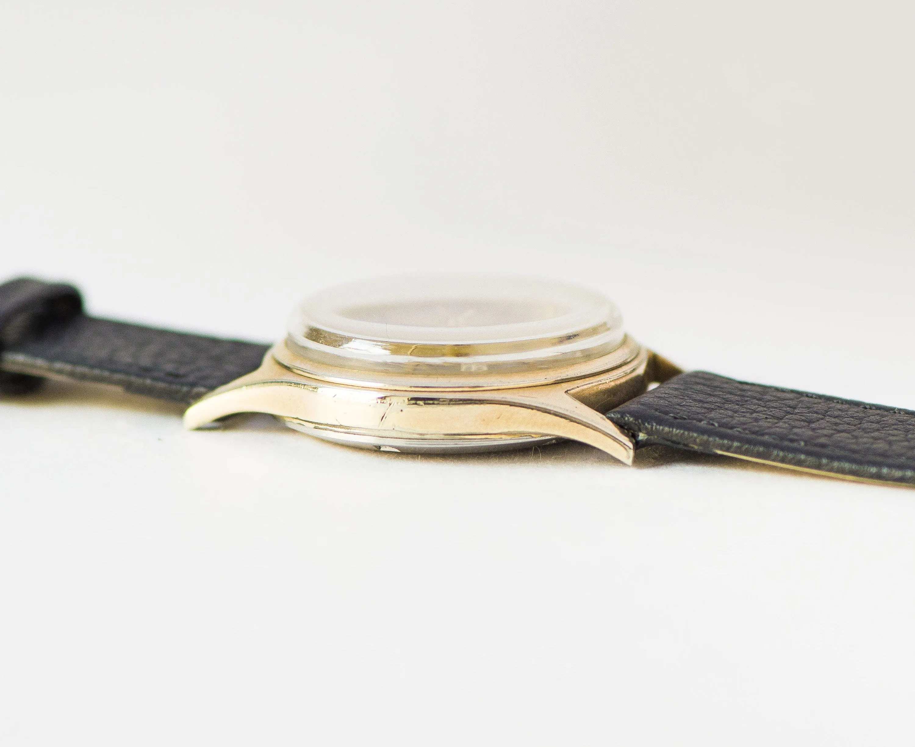 ZentRa wristwatch for women gold plated, retro boyfriend's watch shockproof, tomboy watch, vintage dress watch, new premium leather strap