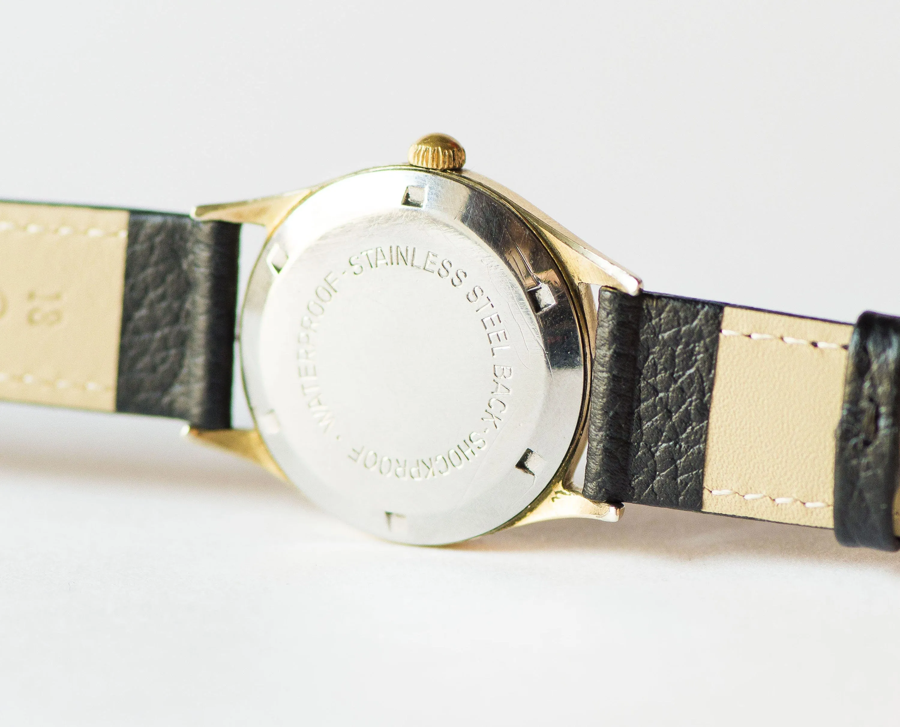 ZentRa wristwatch for women gold plated, retro boyfriend's watch shockproof, tomboy watch, vintage dress watch, new premium leather strap