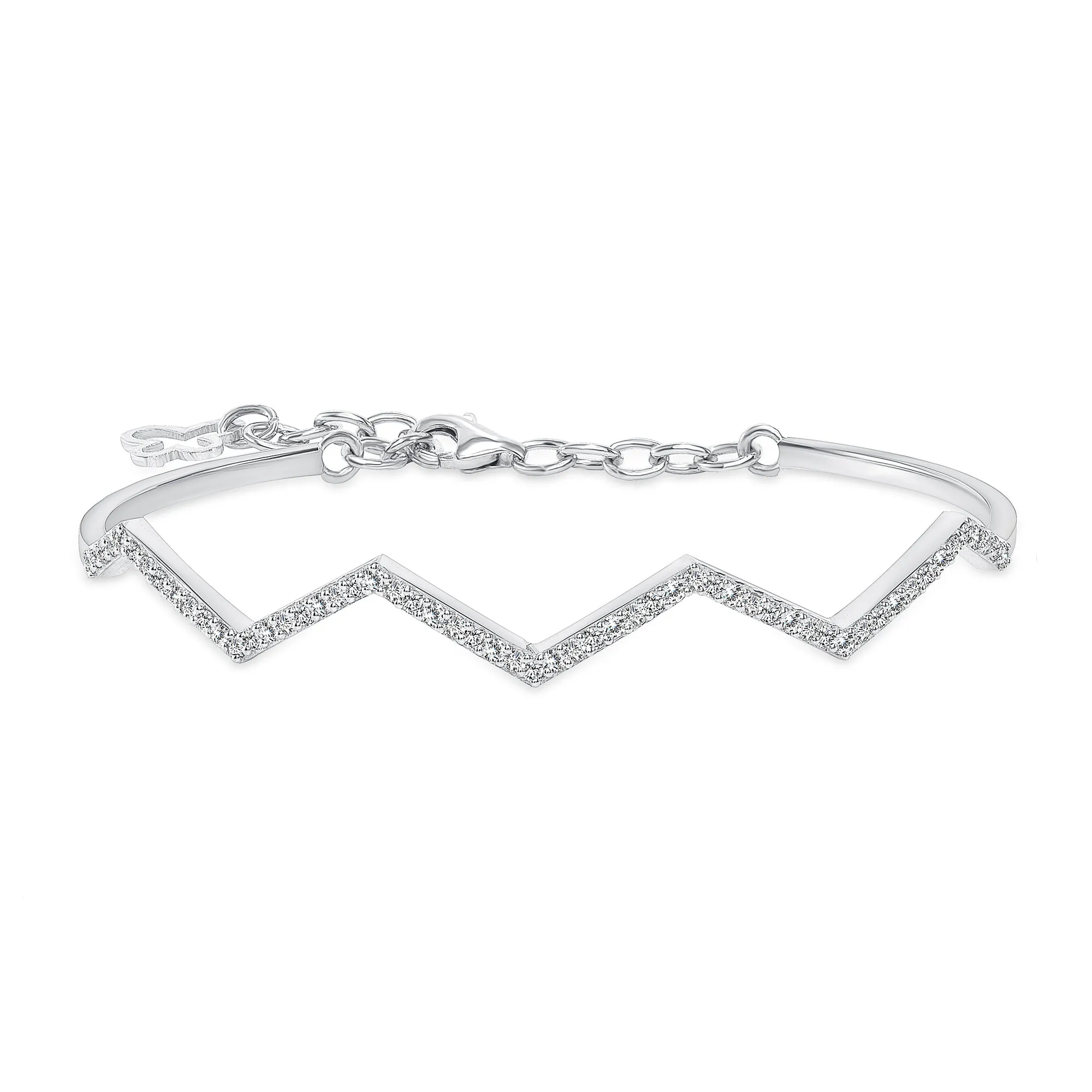 Zig Zag Diamond Cuff Bangle