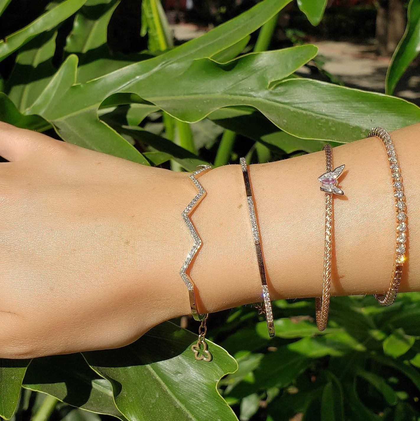 Zig Zag Diamond Cuff Bangle