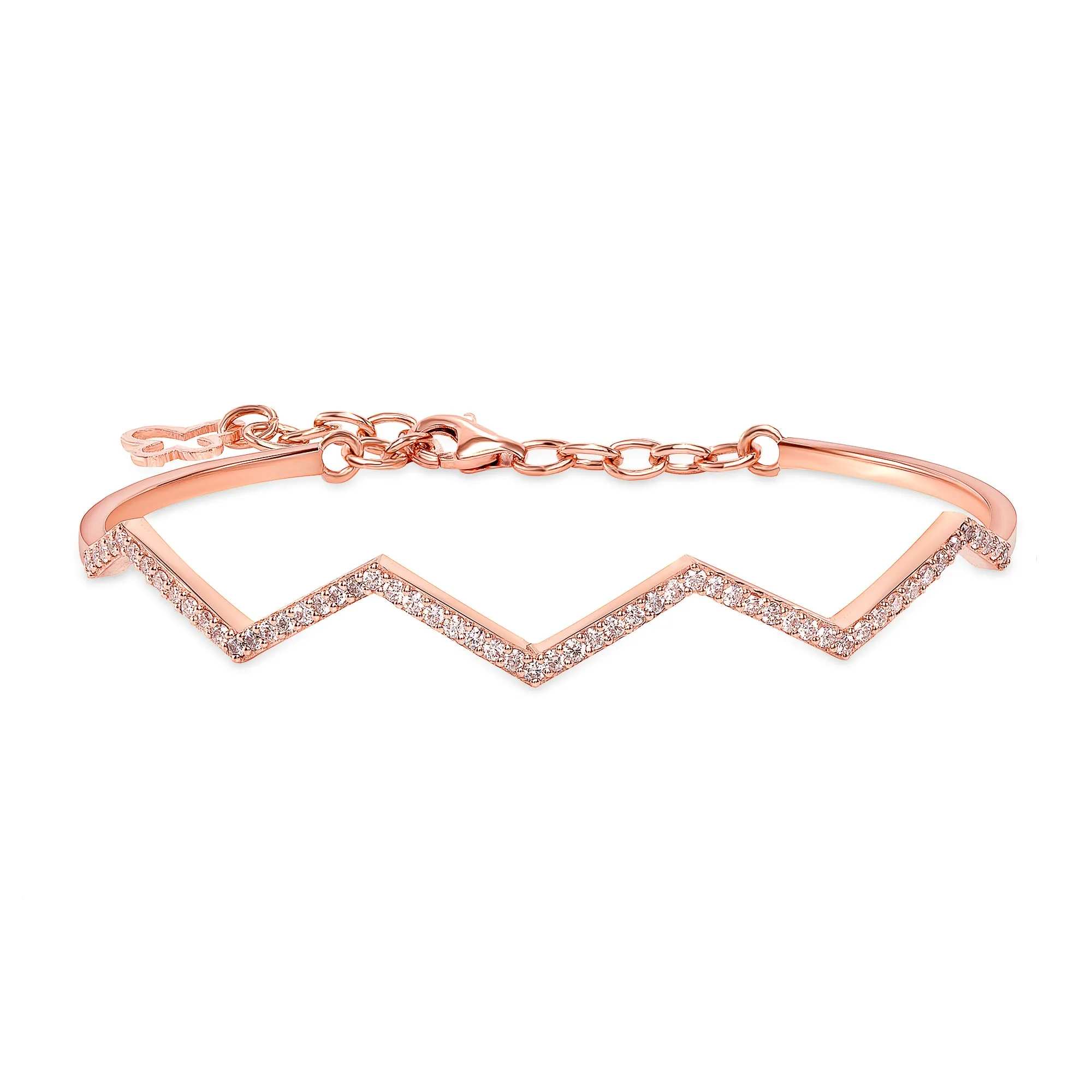 Zig Zag Diamond Cuff Bangle