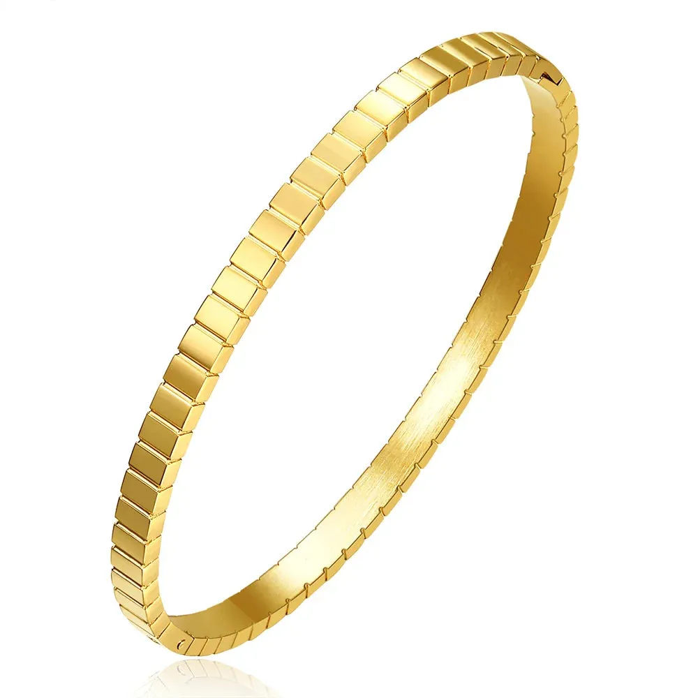 Zircon Geometric Bracelet Accessories Personalized Simple Versatile Titanium Steel Hand Bracelet Female Jewelry